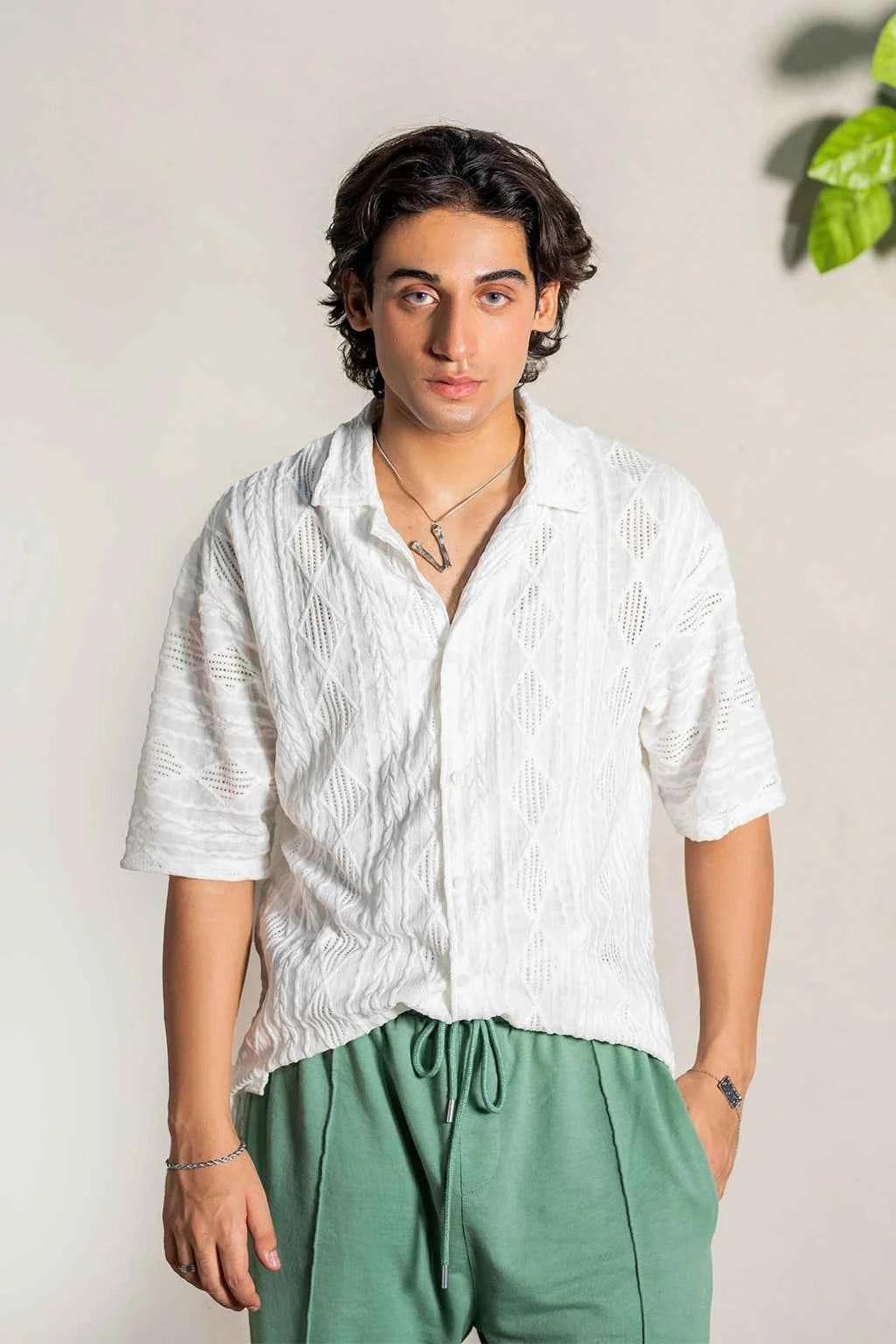 Lagoon Drift White Shirt - Experience Effortless Style and Unmatched Comfort for mans
