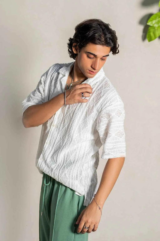 Lagoon Drift White Shirt - Experience Effortless Style and Unmatched Comfort for mans